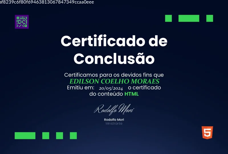 Certificado: HTML